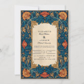Vintage Baroque Floral Wedding Kaart (Voorkant)