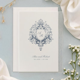 Vintage Baroque Ornament I Calligraphy Wedding Acryl Uitnodigingen