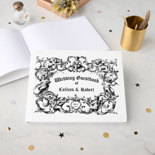 Vintage Baroque Rococo Cherubs Border Gastenboek (Voorkant open)