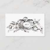 Vintage Baroque Rococo Floral Cartouche Informatiekaartje (Achterkant)