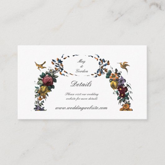 Vintage Baroque Rococo Floral Cartouche Informatiekaartje (Voorkant)