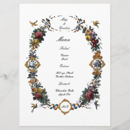 Vintage Baroque Rococo Floral Cartouche Menu