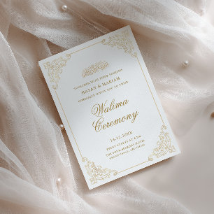 Vintage Baroque Stijlvolle Script Walima Ceremonie Kaart