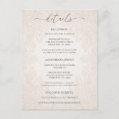 Vintage Baroque Wedding Details Enclosure Card Briefkaart (Voorkant)