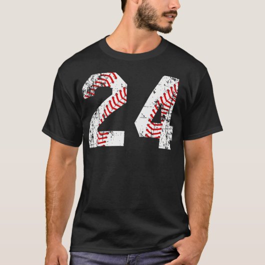 Vintage Baseball 24-trui T-shirt (Voorkant)