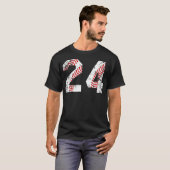 Vintage Baseball 24-trui T-shirt (Voorkant volledig)
