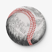 Vintage Baseball Birthday Papieren Bordje (Voorkant)