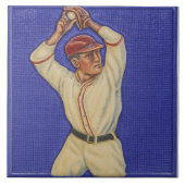Vintage Baseball Design Ceramic Tile Tegeltje (Voorkant)