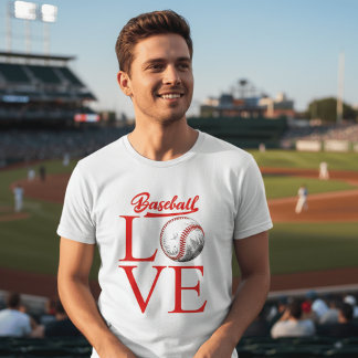 Vintage Baseball Liefde Hart Sport Fan T-Shirt