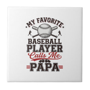 Vintage Baseball Papa Gravure Vector Design_1 Tegeltje
