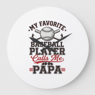 Vintage Baseball Papa Gravure Vectorontwerp_1 Grote Klok