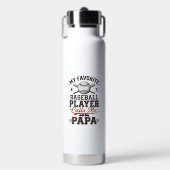 Vintage Baseball Papa Gravure Vectorontwerp_1 Waterfles (Voorkant)