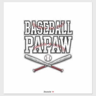 Vintage Baseball Papaw Gravure Ontwerp_1 Sticker