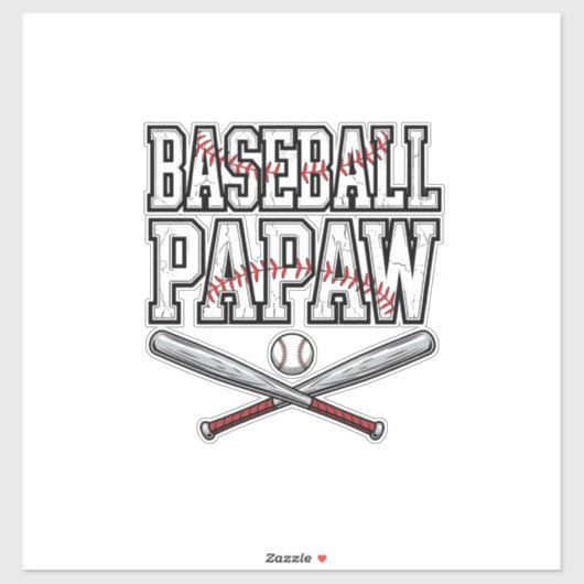 Vintage Baseball Papaw Gravure Ontwerp_1 Sticker (Vel)