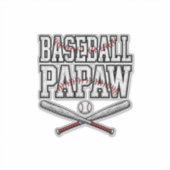 Vintage Baseball Papaw Gravure Ontwerp_1 Sticker (Voorkant)