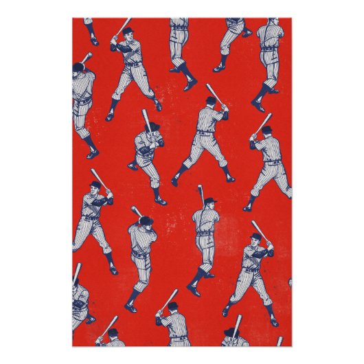 Vintage Baseball pattern Perfect Poster (Voorkant)
