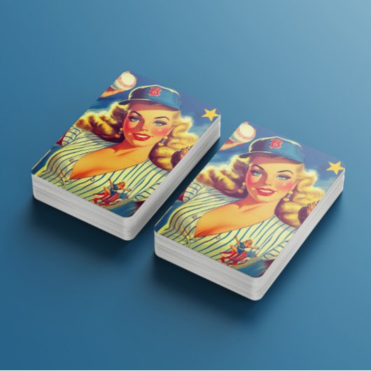 Vintage Baseball Pin-up Pokerkaarten