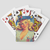 Vintage Baseball Pin-up Pokerkaarten (Achterkant)