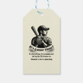 Vintage Baseball Player Men's 50th Birthday Cadeaulabel (Achterkant)