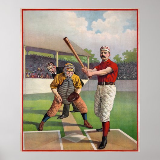 Vintage Baseball Players Poster (Voorkant)