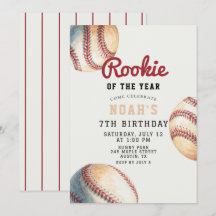 Vintage Baseball Rookie Boy Birthday