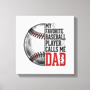 Vintage Baseball Vader Gravure Grafische T-Shirt_1 Canvas Afdruk