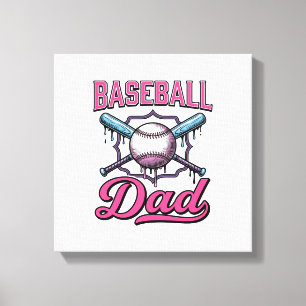 Vintage Baseball Vader Gravure T-Shirt Ontwerp (2) Canvas Afdruk