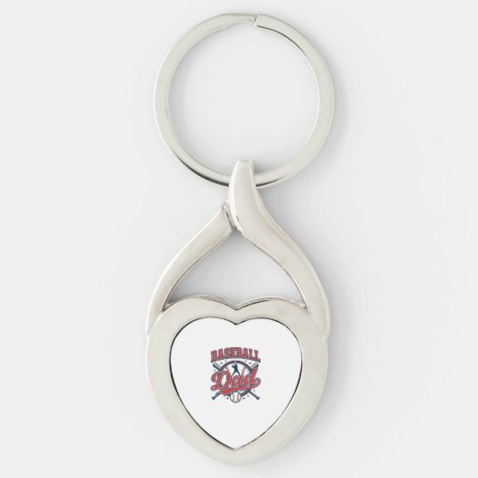 Vintage Baseball Vader Shirt Ontwerp_1 Sleutelhanger (Voorkant)