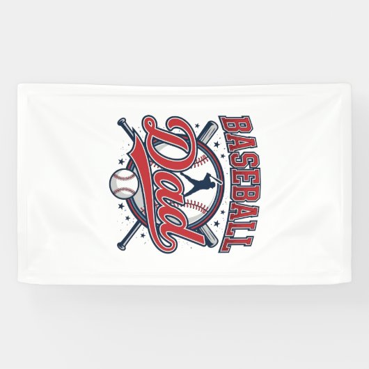 Vintage Baseball Vader Shirt Ontwerp_1 Spandoek (Horizontaal)