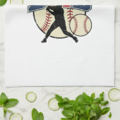Vintage Baseball Vader Shirt Ontwerp_1 Theedoek (Gevouwen)