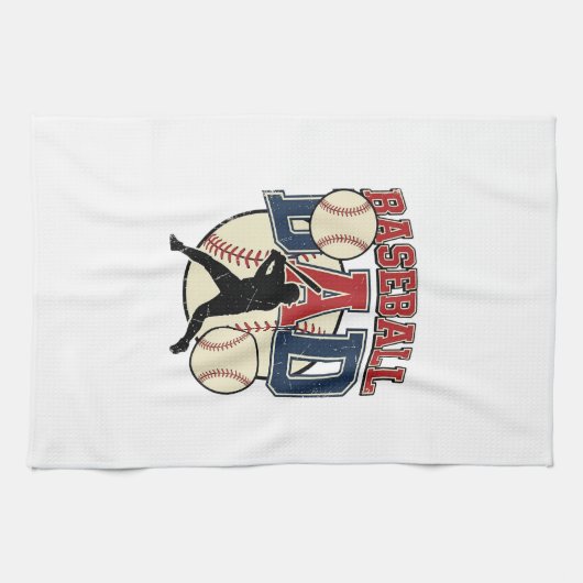 Vintage Baseball Vader Shirt Ontwerp_1 Theedoek (Horizontaal)