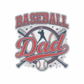 Vintage Baseball Vader T-shirt Ontwerp_1 Sticker (Voorkant)