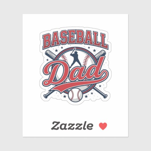 Vintage Baseball Vader T-shirt Ontwerp_1 Sticker (Vel)