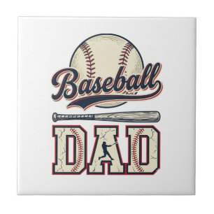 Vintage Baseball Vader Vector T-shirt Ontwerp_1 Tegeltje