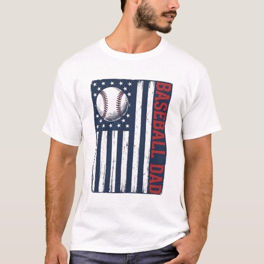 Vintage Baseball Vader Vlag Shirt Ontwerp_1 (Voorkant)