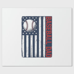 Vintage Baseball Vader Vlag Shirt Ontwerp_1 Cadeaupapier