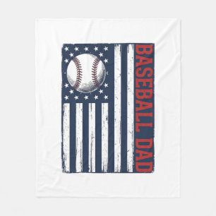 Vintage Baseball Vader Vlag Shirt Ontwerp_1 Fleece Deken