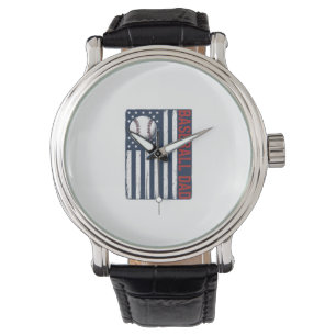 Vintage Baseball Vader Vlag Shirt Ontwerp_1 Horloge
