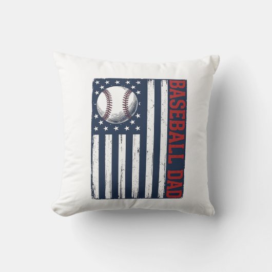 Vintage Baseball Vader Vlag Shirt Ontwerp_1 Kussen (Voorkant)