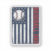 Vintage Baseball Vader Vlag Shirt Ontwerp_1 Sticker (Voorkant)