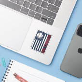 Vintage Baseball Vader Vlag Shirt Ontwerp_1 Sticker (Laptop met iPhone)