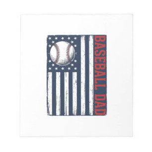 Vintage Baseball Vader Vlag T-shirt Ontwerp_1 Notitieblok
