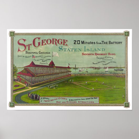 Vintage Baseballpark Poster (Voorkant)