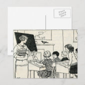 Vintage basisschool leraar Briefkaart (Voorkant / Achterkant)