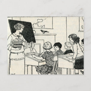 Vintage basisschool leraar Briefkaart