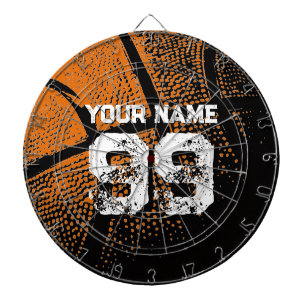 Vintage basketbal dartbord met aangepaste naam