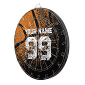 Vintage basketbal dartbord met aangepaste naam (Voorkant Rechts)
