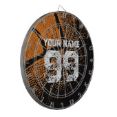 Vintage basketbal dartbord met aangepaste naam (Voorkant Links)
