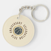Vintage Basketbal Embleem Sleutelhanger (Achterkant)