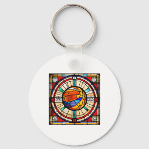Vintage Basketbal Logo Sleutelhanger